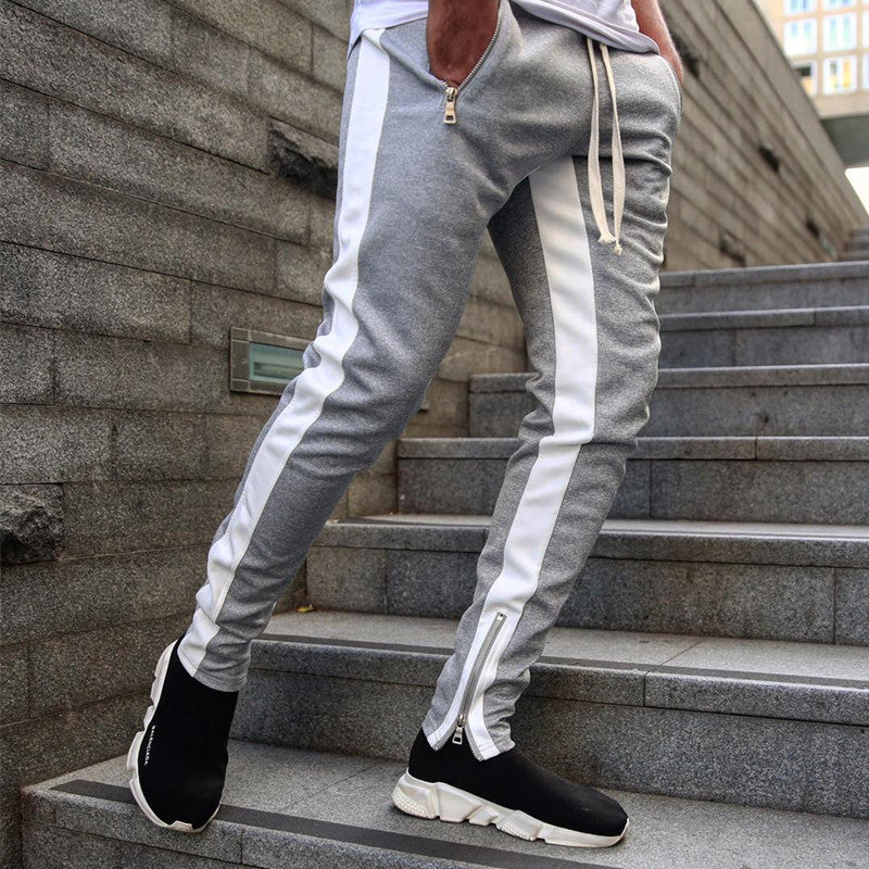 Slim Jogging Pants with Zipper Pockets