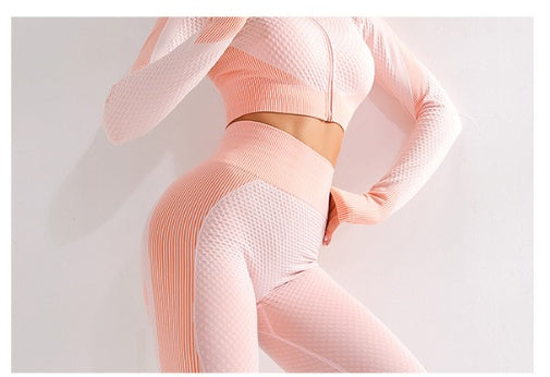 Zippered High-Waist Tracksuit Set