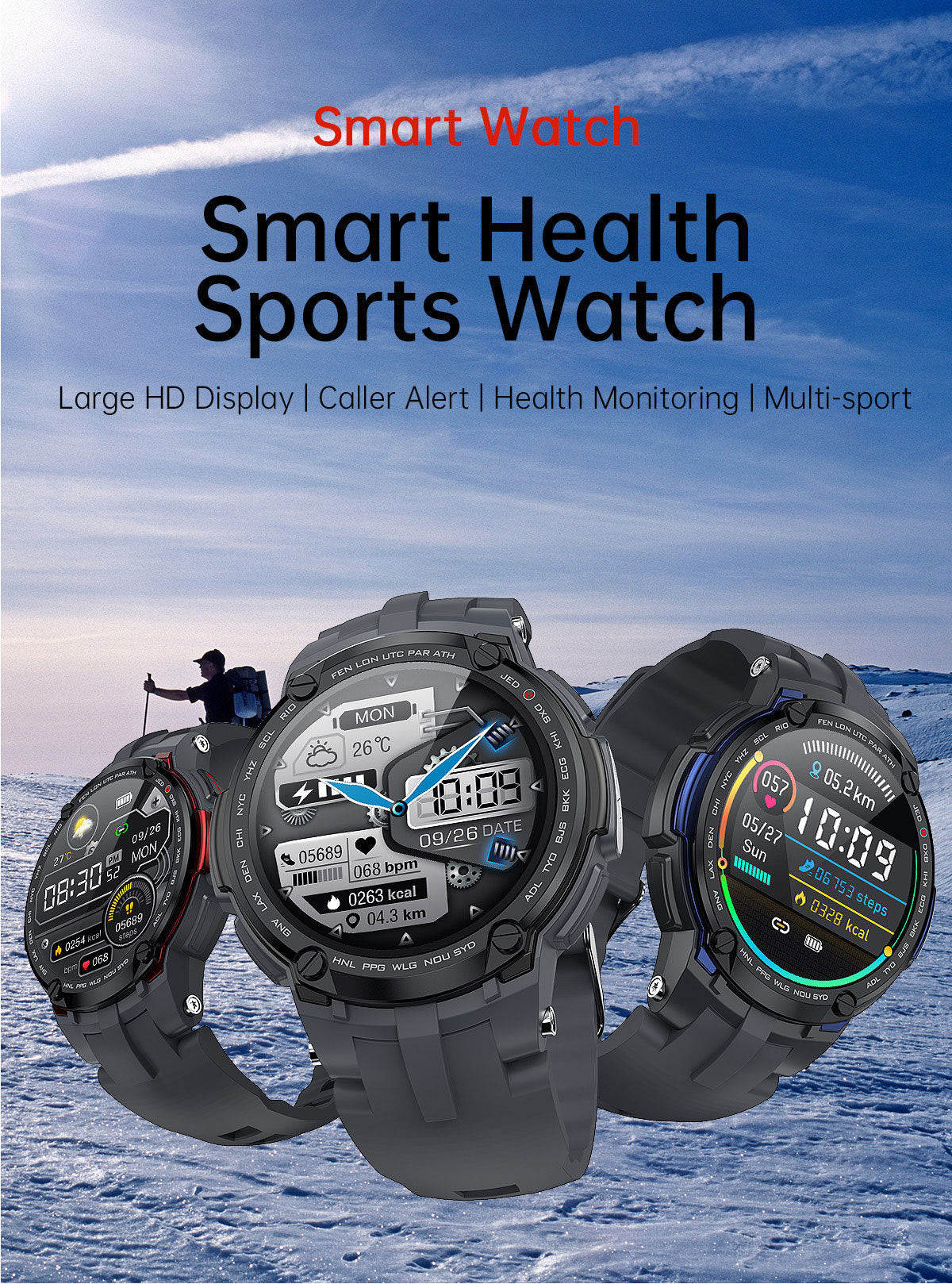 Water Resistant Health Monitoring V6 Smart Watch