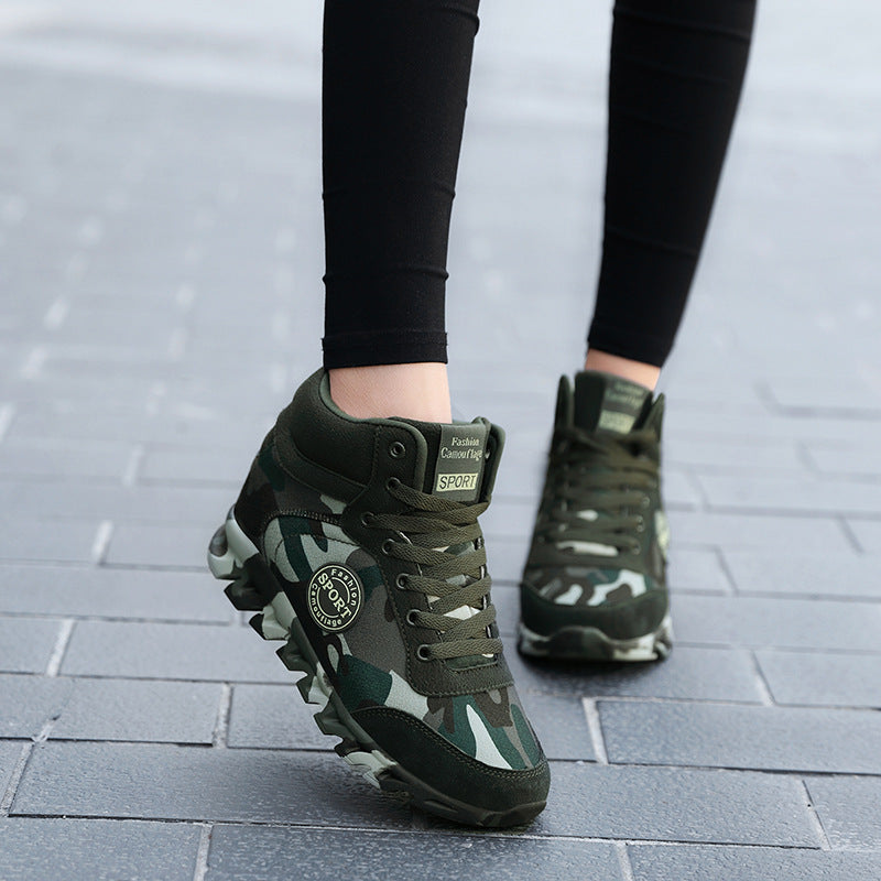 Camouflage High-Top Sneakers