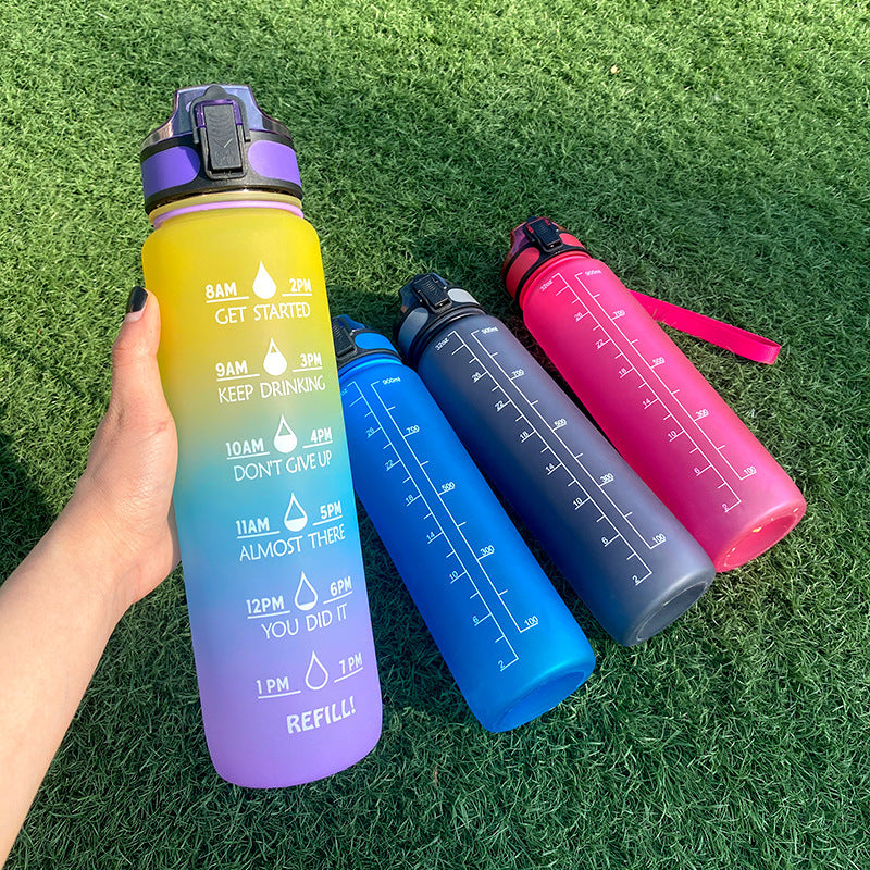 Time Marked Motivational Water Bottle