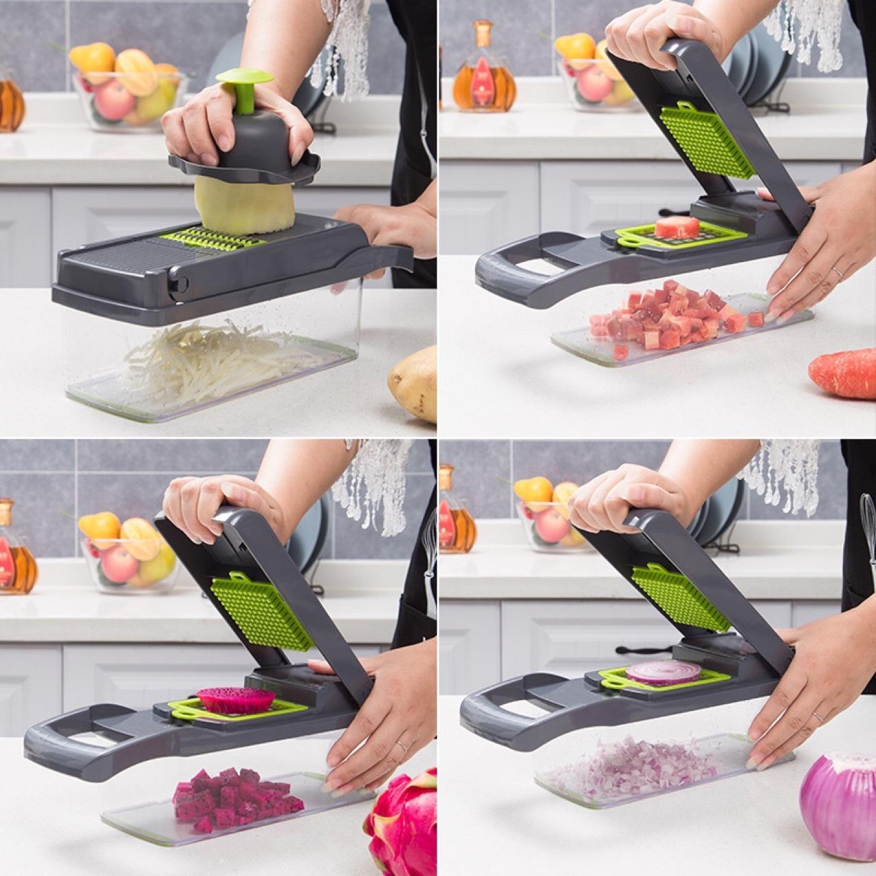 Twelve-in-One Manual Fruit and Vegetable Chopper