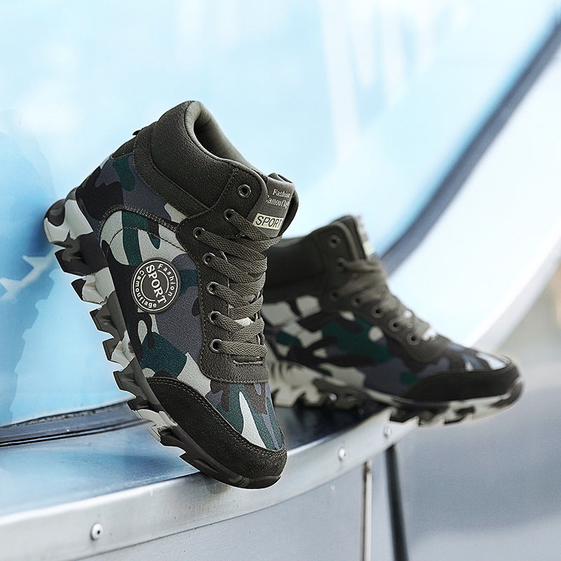 Camouflage High-Top Sneakers